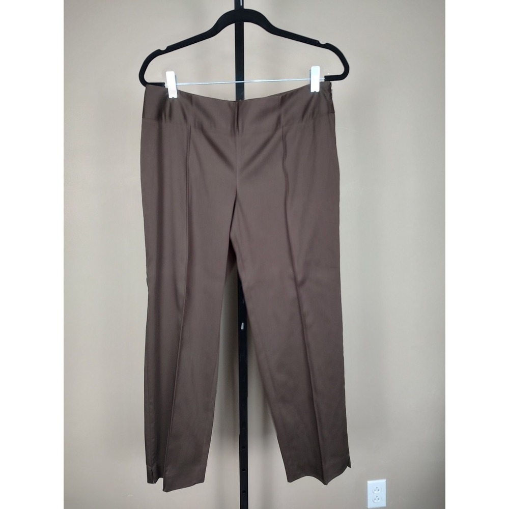 Madison Studio Womens‎ Brown Flat Front Savannah Fit Straight Leg Dress Pant  10